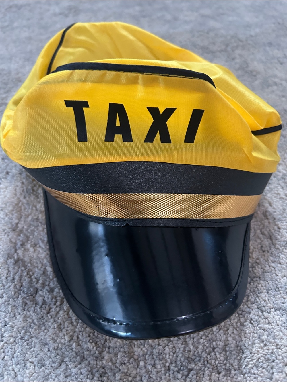 Yellow Taxi Adult Halloween Costume with Checkered Trim - Picture 3 of 5